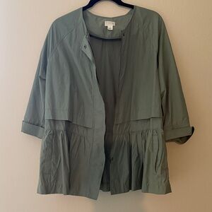 Caslon Sage Green Peplum Utility Jacket